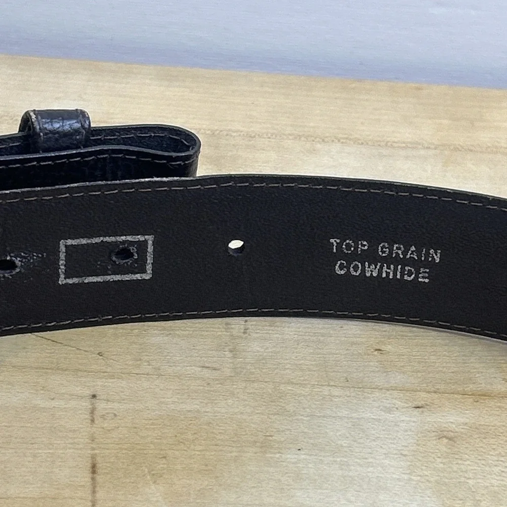 Handmade Top Grain Cowhide Belt‎ Inside Zipper Brown M34-35 No Buckle